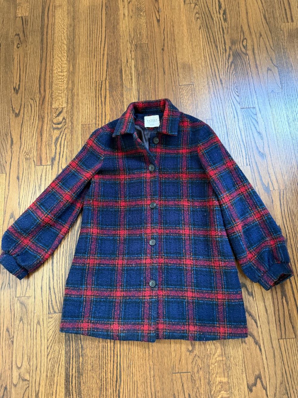 Wool Plaid Coat - Velvet by Graham and Spencer